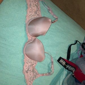 Light pink lace bra